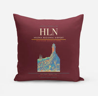 Thumbnail for Helena Regional Airport (HLN) design on dark red pillow