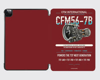 Thumbnail for CFM56-7B design on dark red ipad tablet case
