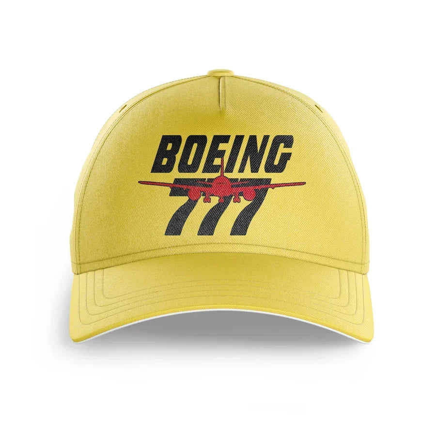 Amazing Boeing 777 printed hat - yellow