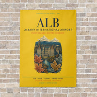 Thumbnail for Albany International Airport ALB vertical canvas print - no frame - yellow background