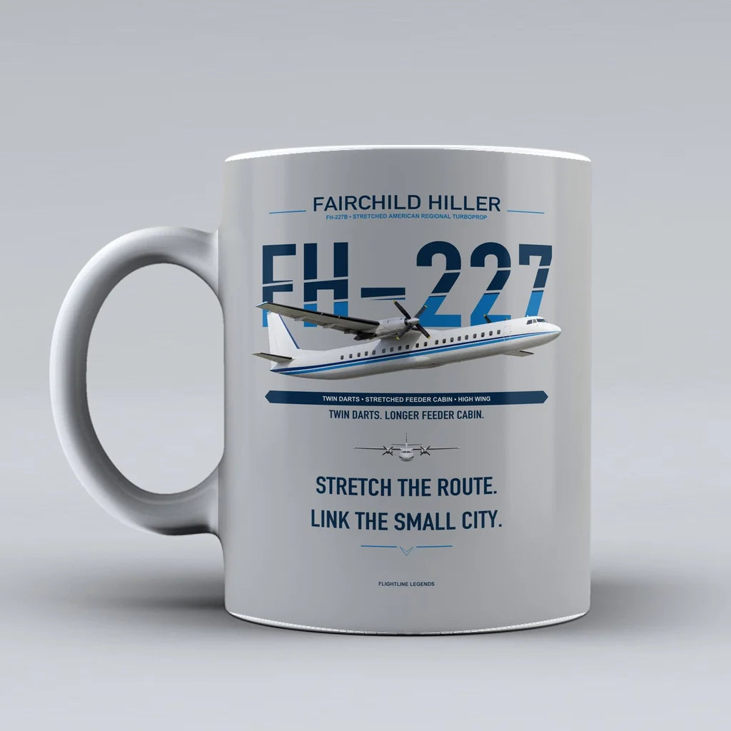 Hiller FH-227B Mug design on light gray fairchild