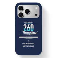 Thumbnail for Beechcraft King Air 260 design on navy blue magsafe iphone case, for iPhone 17 Pro