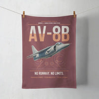 Thumbnail for AV-8B Harrier II design on dark red towel