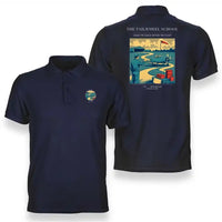 Thumbnail for VINTAGE G4178 - The Tailwheel School - Double-Side Polo T-Shirt design on navyblue