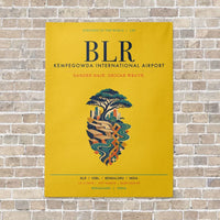 Thumbnail for Kempegowda International Airport Bengaluru BLR vertical canvas print - no frame - yellow background