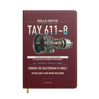 Thumbnail for TAY 611-8 design on dark red notebook