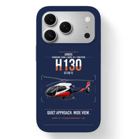 Thumbnail for Airbus H130 design on navy blue magsafe iphone case, for iPhone 17 Pro
