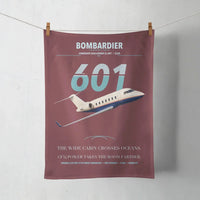 Thumbnail for Bombardier Challenger 601 design on dark red towel