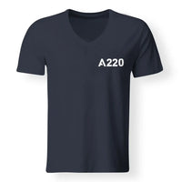 Thumbnail for A220 Flat Text Designed V-Neck T-Shirts - view 12