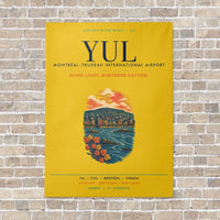 Thumbnail for Montréal–Trudeau International Airport YUL vertical canvas print - no frame - yellow background