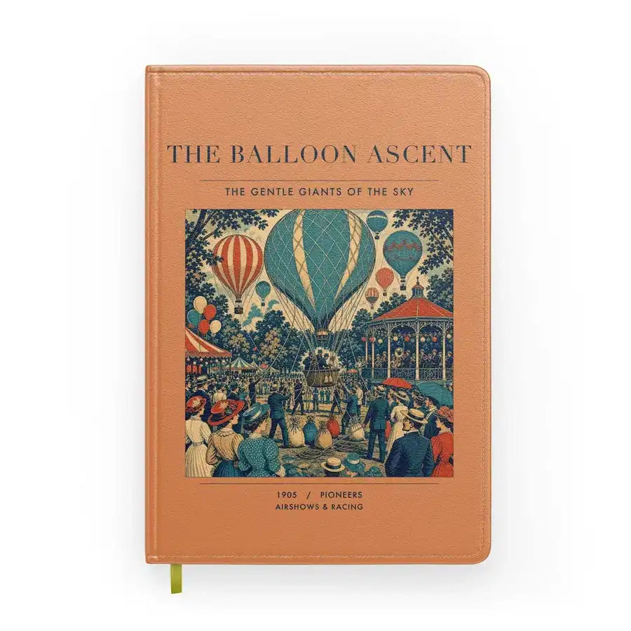 VINTAGE G4011 - The Balloon Ascent - Designed Notebooks design on orange