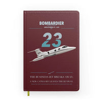 Thumbnail for Bombardier Learjet 23 design on dark red notebook