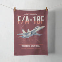 Thumbnail for F-A-18F Super Hornet design on dark red towel