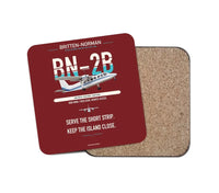 Thumbnail for Britten-Norman BN-2B-26 Islander design on dark red 1 piece coaster