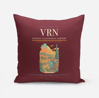 Thumbnail for Verona Villafranca Airport (VRN) design on dark red pillow
