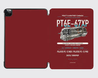 Thumbnail for PT6E-67XP design on dark red ipad tablet case