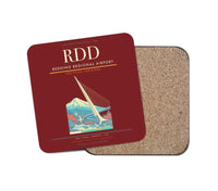 Thumbnail for Redding Regional Airport (RDD) design on dark red 1 piece coaster