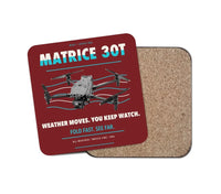 Thumbnail for DJI Matrice 30T design on dark red 1 piece coaster