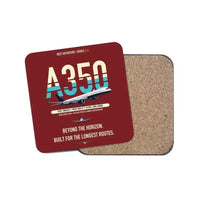 Thumbnail for Airbus A350-1000ULR design on dark red 1 piece coaster