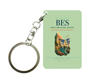 Thumbnail for Brest Bretagne Airport (BES) design on light green key chain