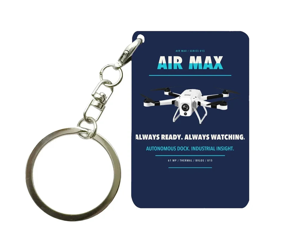 Percepto Air Max Key Chain design on navy blue key chain