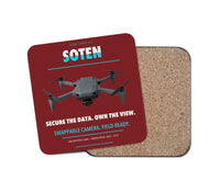 Thumbnail for ACSL SOTEN design on dark red 1 piece coaster