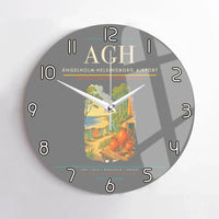 Thumbnail for Ängelholm-Helsingborg Airport (AGH) design on gray no frame wall clock