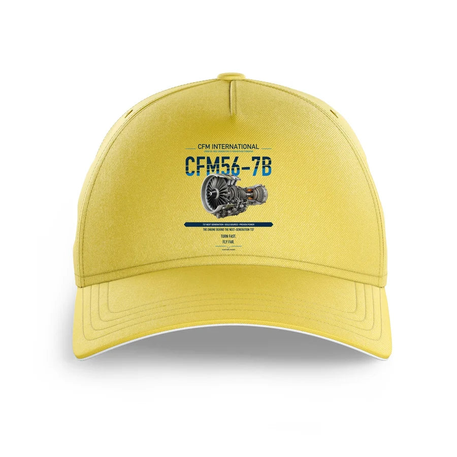 CFM56-7B design on yellow printed hat