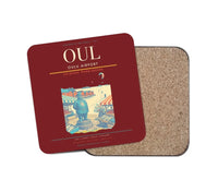 Thumbnail for Oulu Airport (OUL) design on dark red 1 piece coaster