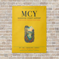 Thumbnail for Sunshine Coast Airport MCY vertical canvas print - no frame - yellow background