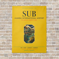 Thumbnail for Juanda International Airport Surabaya SUB vertical canvas print - no frame - yellow background