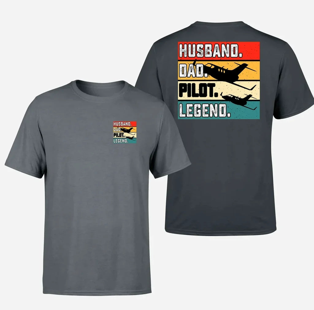 Husband & Dad & Pilot & Legend Designed Double-Side T-Shirts - view 12
