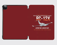 Thumbnail for RC-12X Guardrail Signals From Above design on dark red ipad tablet case