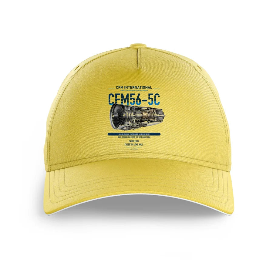 CFM56-5C design on yellow printed hat