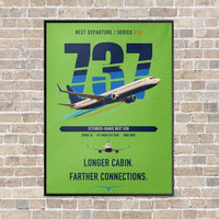 Thumbnail for Boeing 737-900ER vertical canvas print - framed - light green background