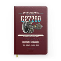 Thumbnail for GP7200 design on dark red notebook