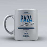 Thumbnail for Piper PA-24-250 Comanche 250 design on light gray ceramic mug, double-side print