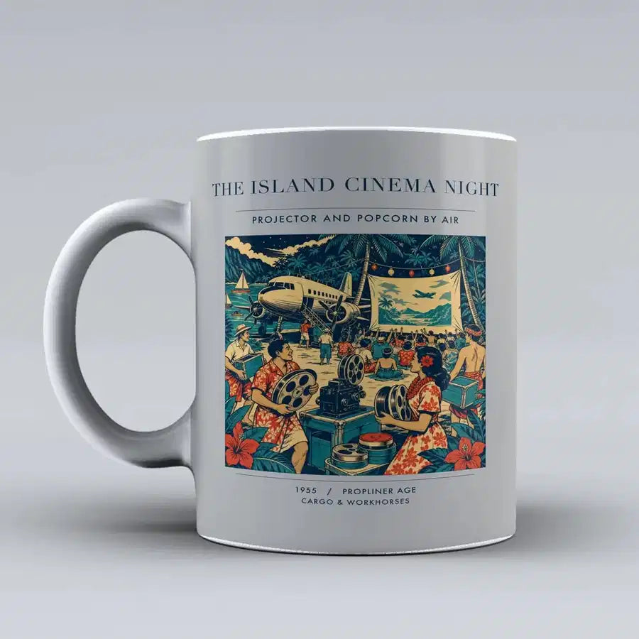 VINTAGE G4442 - The Island Cinema Night - Ceramic Mug design on lightgray