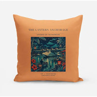 Thumbnail for VINTAGE G4187 - The Lantern Anchorage - Designed Pillows design on orange