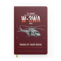 Thumbnail for PZL-Świdnik W-3WA Sokół design on dark red notebook