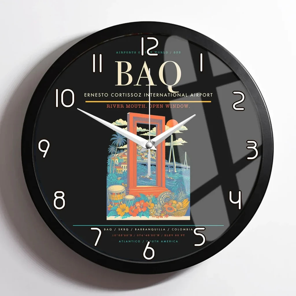 Ernesto Cortissoz International Airport BAQ Wall-Clock Framed - Black