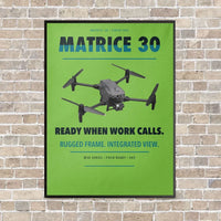 Thumbnail for DJI Matrice 30 vertical canvas print - framed - light green background