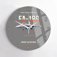 Thumbnail for EA-18G Growler Control The Spectrum design on gray no frame wall clock