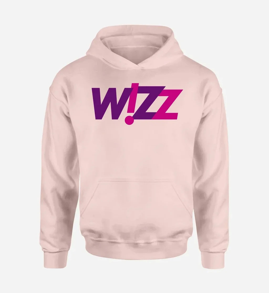 Wizz Airlines logo on pink single side hoodie