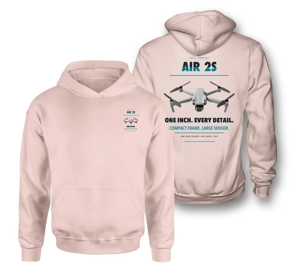 DJI Air 2S design on pink hoodie