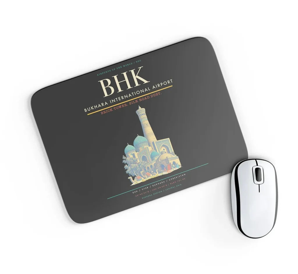 Bukhara International Airport BHK Mouse-Pad Rectangle - Black