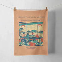 Thumbnail for VINTAGE G4247 - The Soda Fountain Airport - Designed Towels design on orange