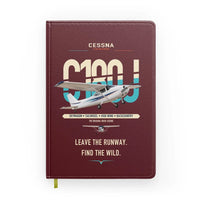 Thumbnail for Cessna 180J Skywagon design on dark red notebook