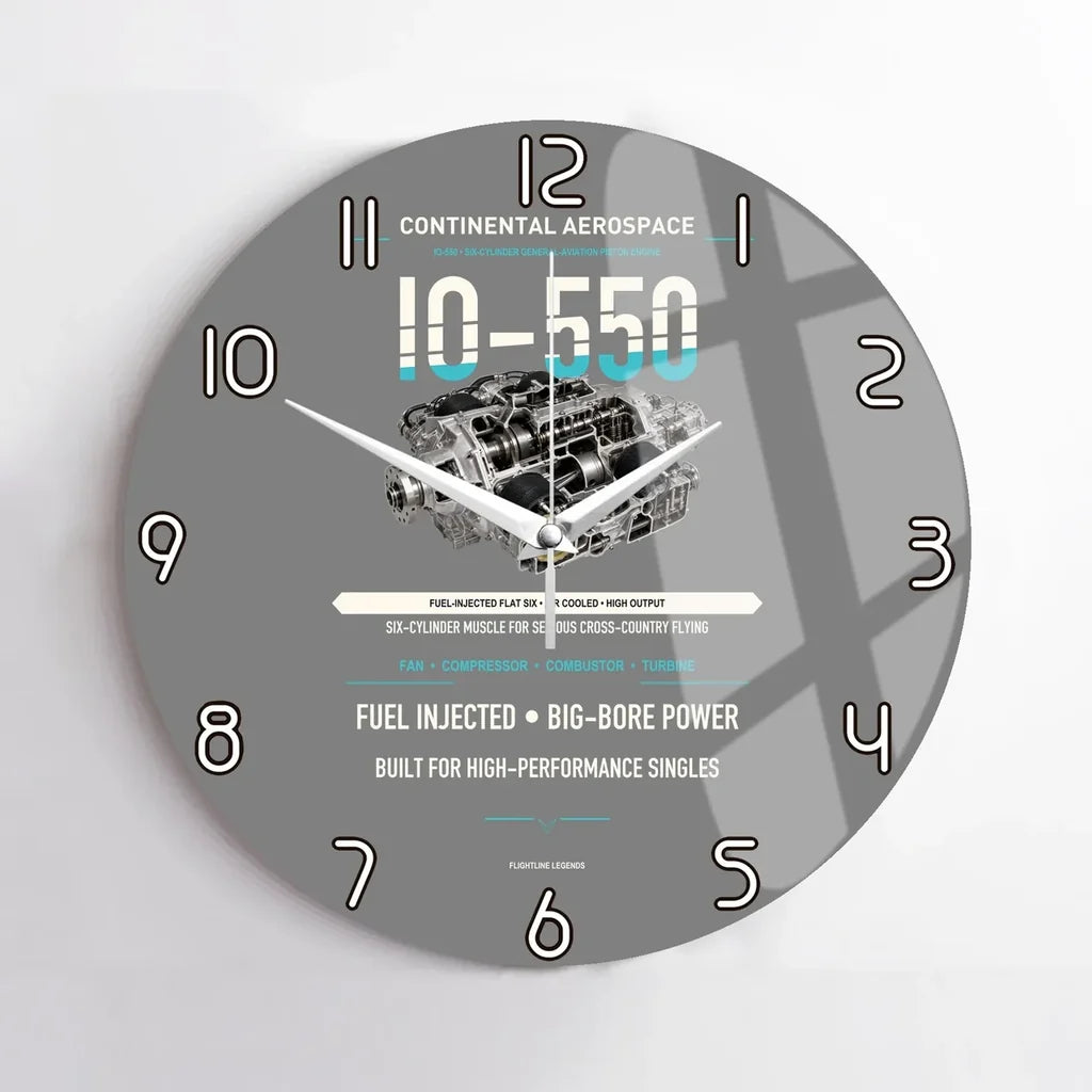 IO-550 design on gray no frame wall clock
