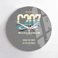 Thumbnail for Cessna T207A Stationair 8 design on gray no frame wall clock